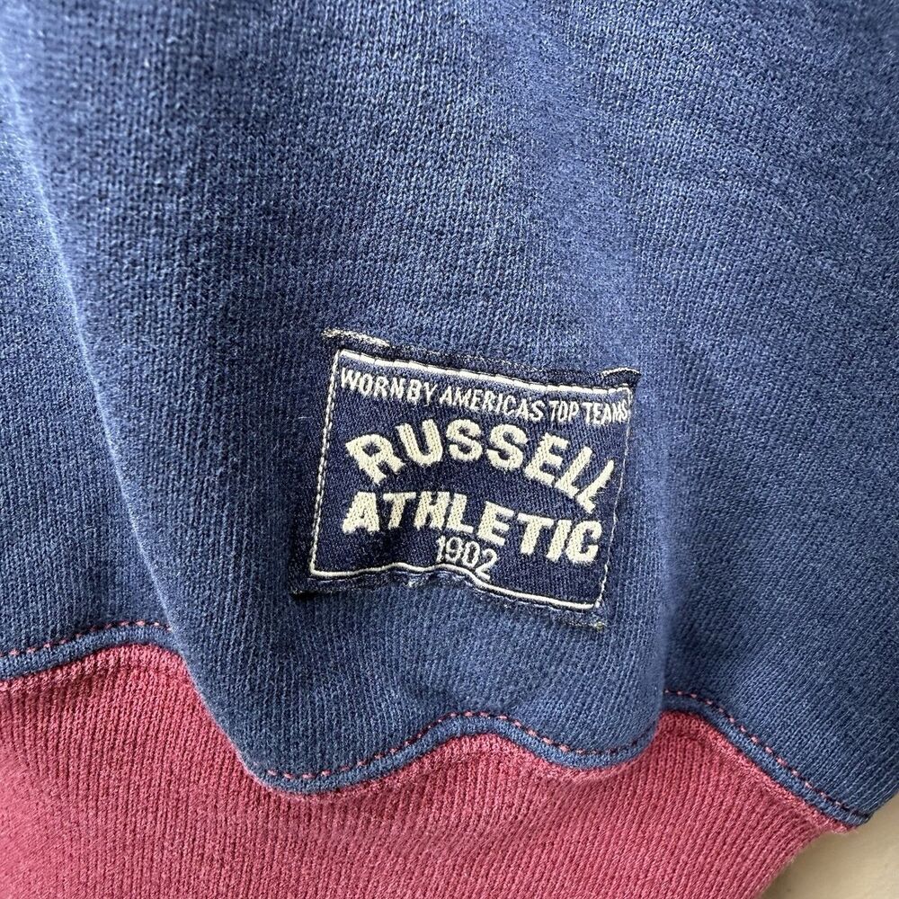 Vintage 90s Russell Athletic Crewneck Sweatshirt XL Made in USA Colorblock Boxy - Picture 4 of 9
